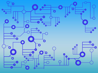 Electronic  digital technology concept on blue background