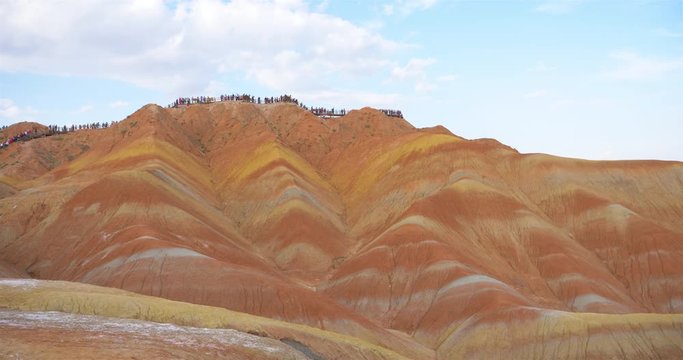 Beautiful nature landscape view of Zhangyei Danxia Landform in Gansu China.