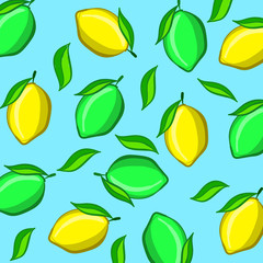 lemons and limes pattern for background EPS 10