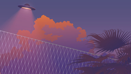 nostalgic sunset sky aesthetic background Stock Vector | Adobe Stock
