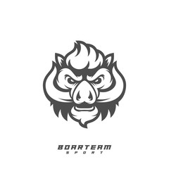 Boar Esport gaming mascot logo template Vector. Modern Head Boar Logo Vector