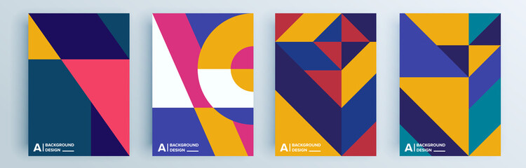 Modern abstract covers set, minimal covers design. Colorful geometric background, vector illustration.