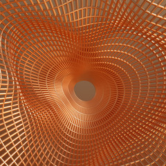 Metal grid labyrinth. 3d illustration, 3d rendering.