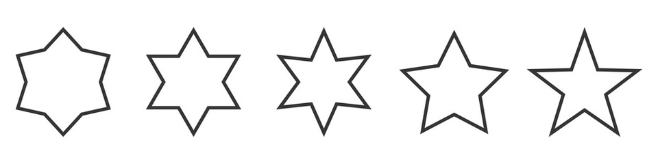 Obraz premium Set of Star outline icons. Vector Stars.