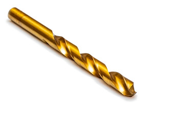 Yellow carbide drill on a white background.