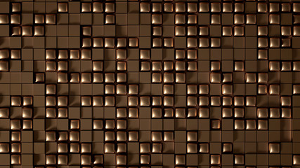 Geometric square metal texture. 3d illustration, 3d rendering.