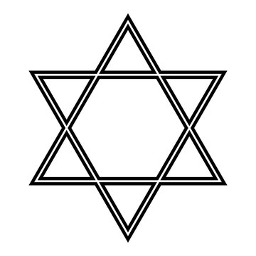 Star of David icon. Six pointed geometric star figure, generally recognized symbol of modern Jewish identity.