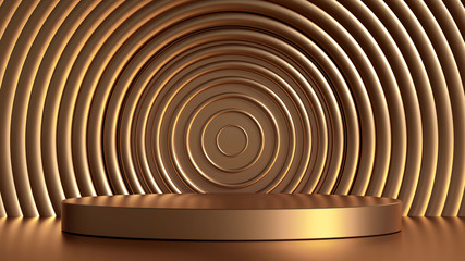 Fototapeta premium Podium, pedestal in the studio. 3d illustration, 3d rendering.
