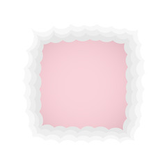 pink background with cloud frame