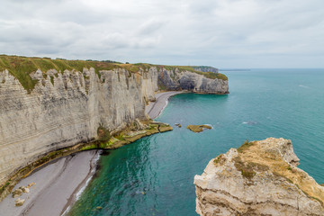 Etretat, France. Atlantic coast: picturesque cliffs