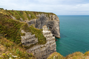 Etretat, France. The picturesque cliffs of the Alabaster coast