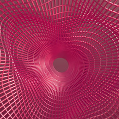 Metal grid labyrinth. 3d illustration, 3d rendering.