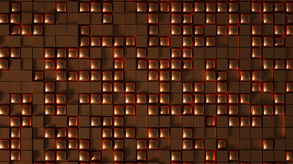 Geometric square metal texture. 3d illustration, 3d rendering.