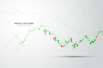 Stock market graph or forex trading chart for business and financial concepts, reports and investment on grey background . Vector illustration