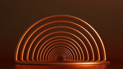 Naklejka premium Podium, pedestal in the studio. 3d illustration, 3d rendering.