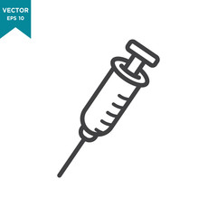 syringe vector icon in trendy flat design, medical tool icon