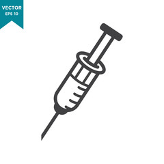 syringe vector icon in trendy flat design, medical tool icon