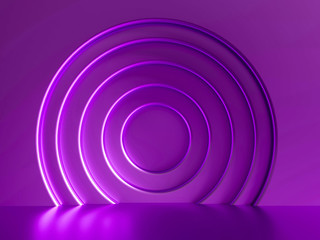 Podium, pedestal in the studio. 3d illustration, 3d rendering.