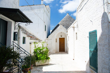 Town of Alberobello, village with Trulli houses in Puglia Apulia region, Southern Italy