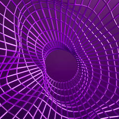 Metal grid labyrinth. 3d illustration, 3d rendering.