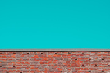 Red brick wall and background.