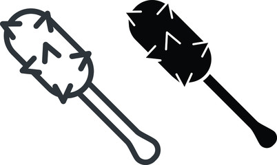 Cudgel icon, weapon icon, vector line illustration
