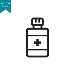 Obraz premium medicine bottle icon in trendy flat style, bottle icon 