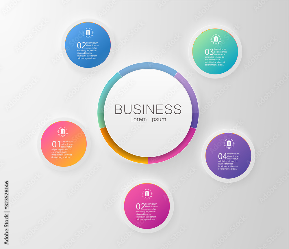 Poster presentation infographic templates in a modern clean style. company flowchart presentation slide tem