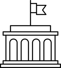 Government icon, vector line illustration