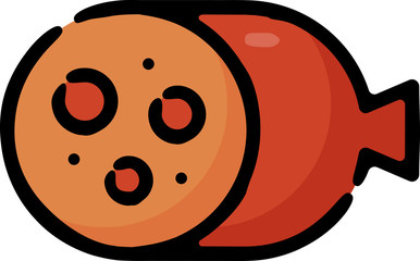 Fototapeta premium Sausage Vector Doodle Sketch Icon