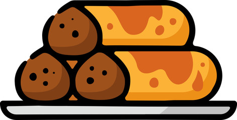 Enchilada Plate Doodle Sketch Icon