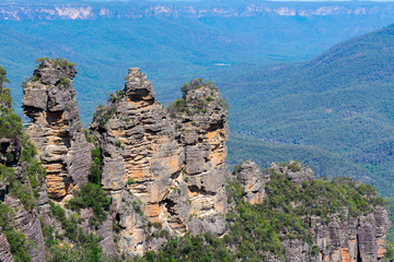 A photograph of the Three Sisters in the blue mountain region taken during the summer of 2018