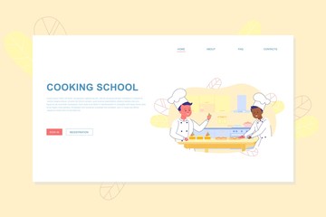 Cooking School for Children Flat Landing Page