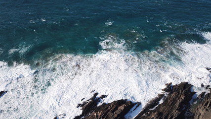 Sunset looking at the sea and mountains