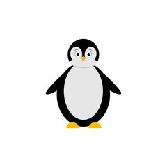 Isolated illustration of cute penguin on white background