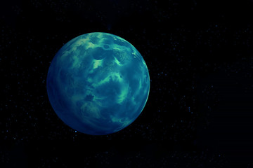 Blue exoplanet in deep space. Elements of this image were furnished by NASA.