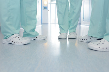 nurses shoes in a clinic