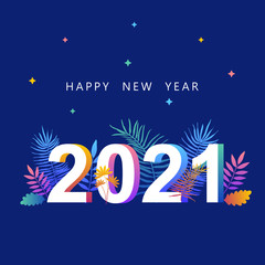 New year symbol vector illustration. Happy new year. 2021. Happy new year 2021 creative greeting card design