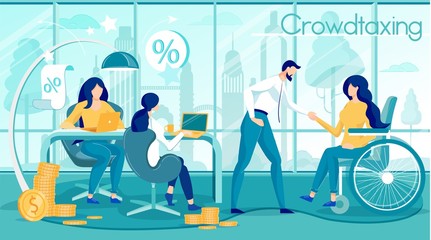 Crowd Taxing and Coworking with Disable People