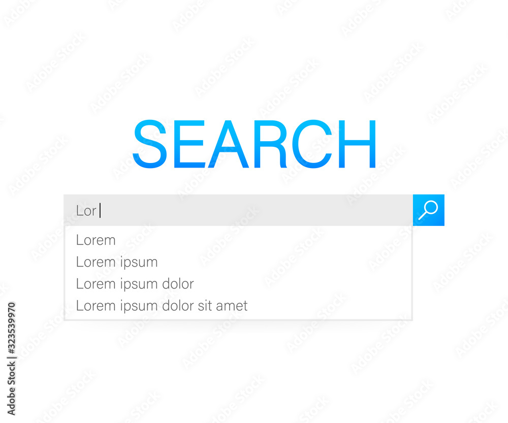 Poster search bar vector element design. set of search bar boxes. ui interface template. vector stock illus