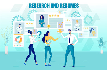 Research and Candidates Resumes, Recruitment.