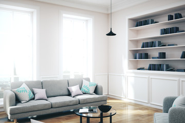 Llibrary interior with sunlight