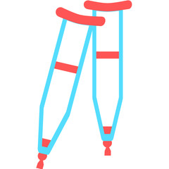 Crutches. Axillary crutch line black icon. Medical tool for people with disabilities and help after injury. Sign for web page, mobile app, button, logo. Vector isolated button. Editable stroke.