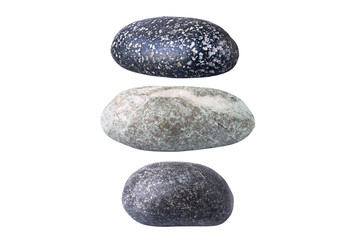 Set of ovall stones isolated on white