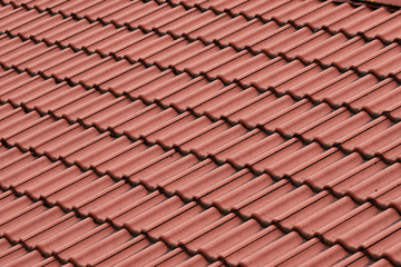 Details of the red tiles of a roof