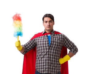 Super hero cleaner isolated on white