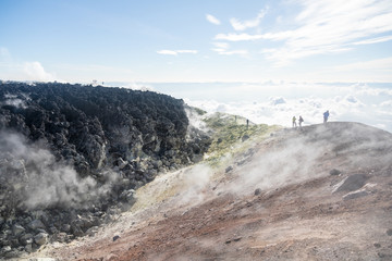 Avachinsky volcano, Kamchatka peninsula, Russia. An active volcano, located north of the city of Petropavlovsk-Kamchatsky, in the interfluve of the Avacha and Nalychev rivers.