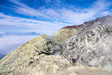 Avachinsky volcano, Kamchatka peninsula, Russia. An active volcano, located north of the city of Petropavlovsk-Kamchatsky, in the interfluve of the Avacha and Nalychev rivers.