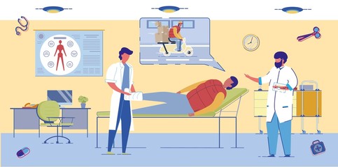 Emergency Team Treats Patient Injured in Accident.