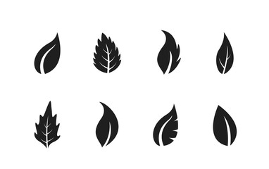 leaf icon set. nature design element. eco sign collection